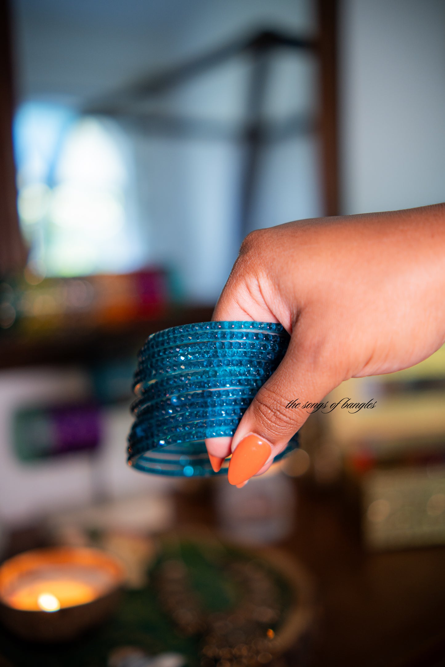 "Azure" Raindrop Glass Bangles